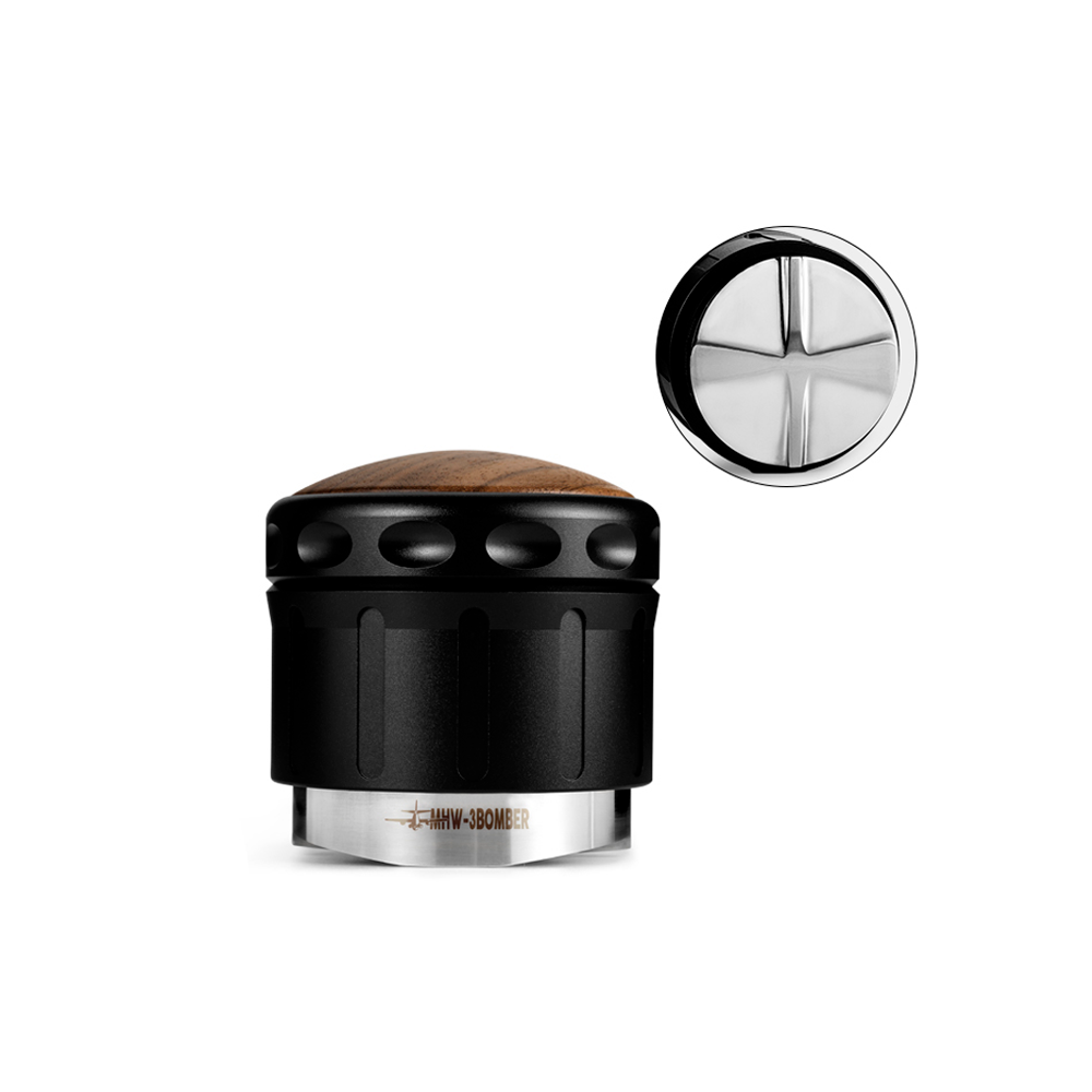 MHW-3BOMBER Stazione Tamper In Legno Per Caffè | Portafiltro 49-58 Mm Con Cassetto Raccolta E Tappetino Silicone | Accessori Barista